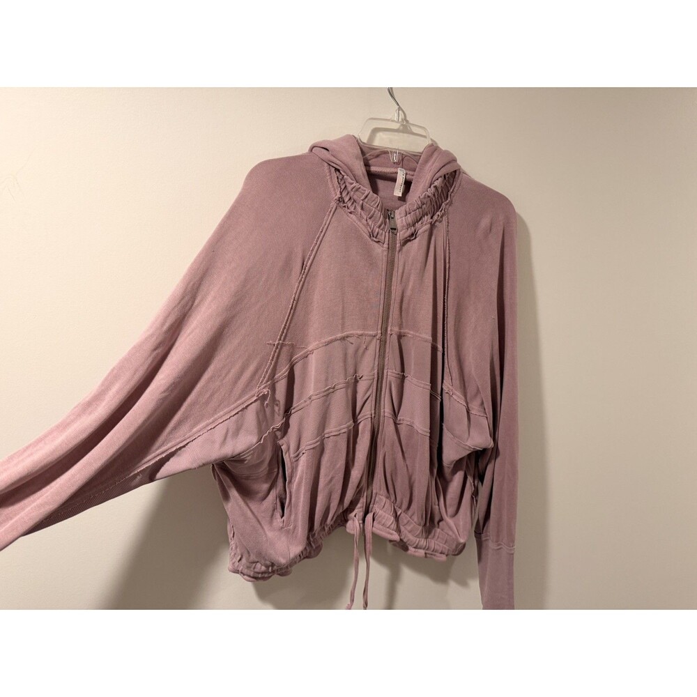 Free People Movement Trekking Out Full Zip Up Hoodie Mauve Pink Size Large